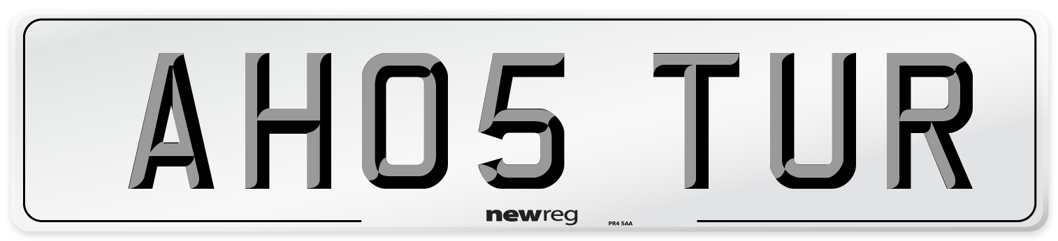 AH05 TUR Number Plate from New Reg